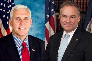 Mike Pence and Tim Kaine. Credit: Office of The Governor of Indiana, Office of Tim Kaine 