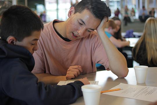 A student and his Grizzly Cub.