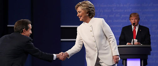 Hillary Clinton and Donald Trump at the debate.
Credit: Associated Press 