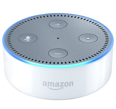 A picture of the Echo Dot.
