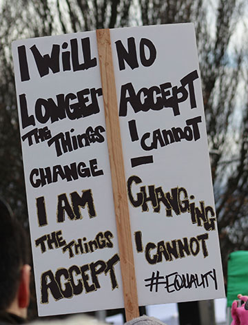 A sign at the Womens March in Seattle.