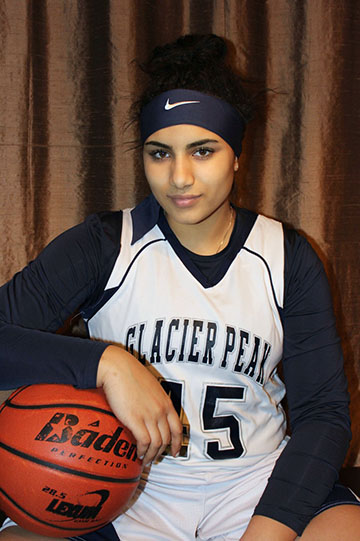 Tiara in her basketball uniform.