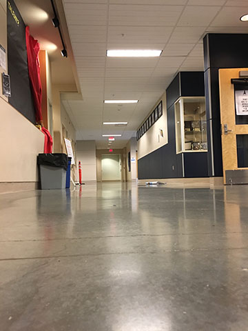 The hallways were empty on Thursday.