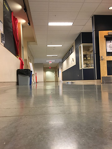 The hallways were empty on Thursday.