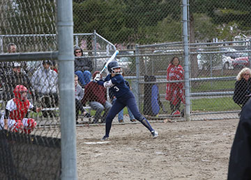 Kendall Curtis prepares to hit a pitch.