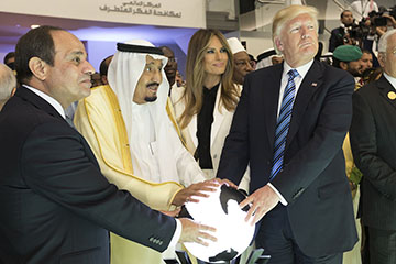 Trump in Saudi Arabia with the King and President of Egypt.
Credit: Flickr.com