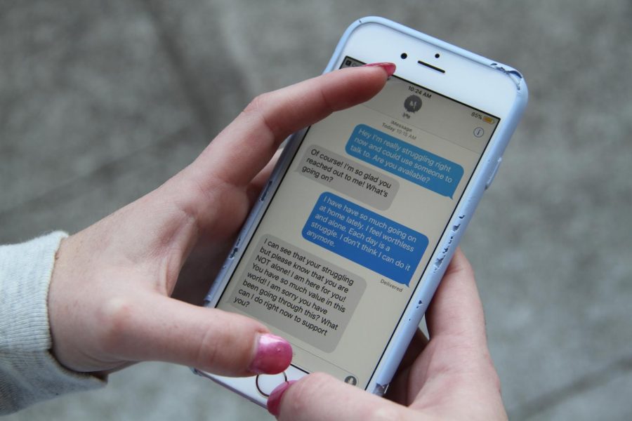 Texts received about suicide and depression.