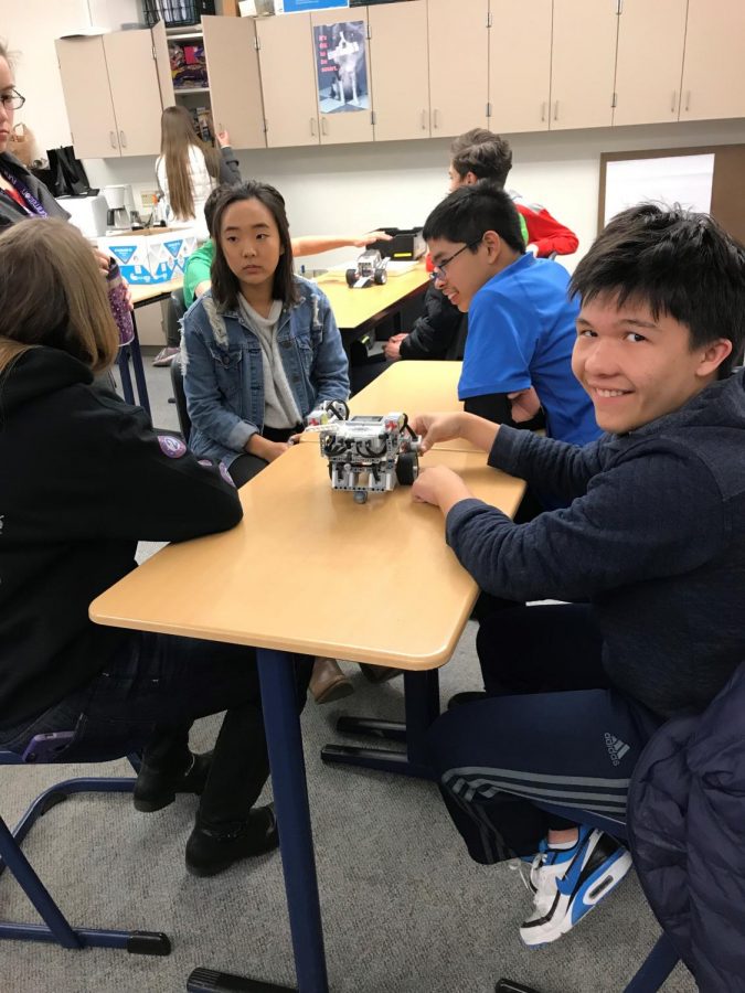 Students enjoy working on robotics.