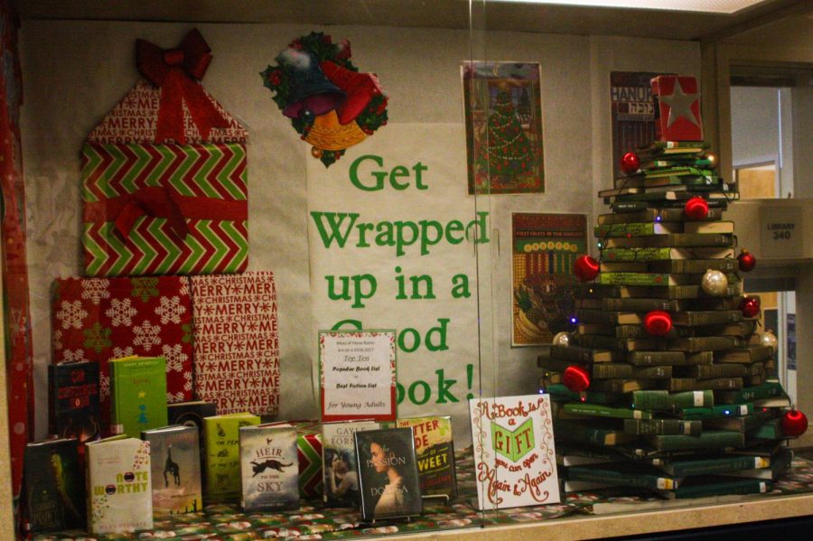 Display Case Decorations Outside the Library