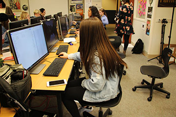 Hailey Christenson using her computer.