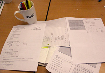 Old homework is really helpful when you're studying for finals.