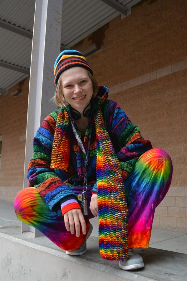 Kat in her tie-dye gear.