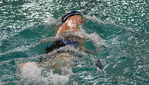 Jack Renschler swimming the 500 freestyle.