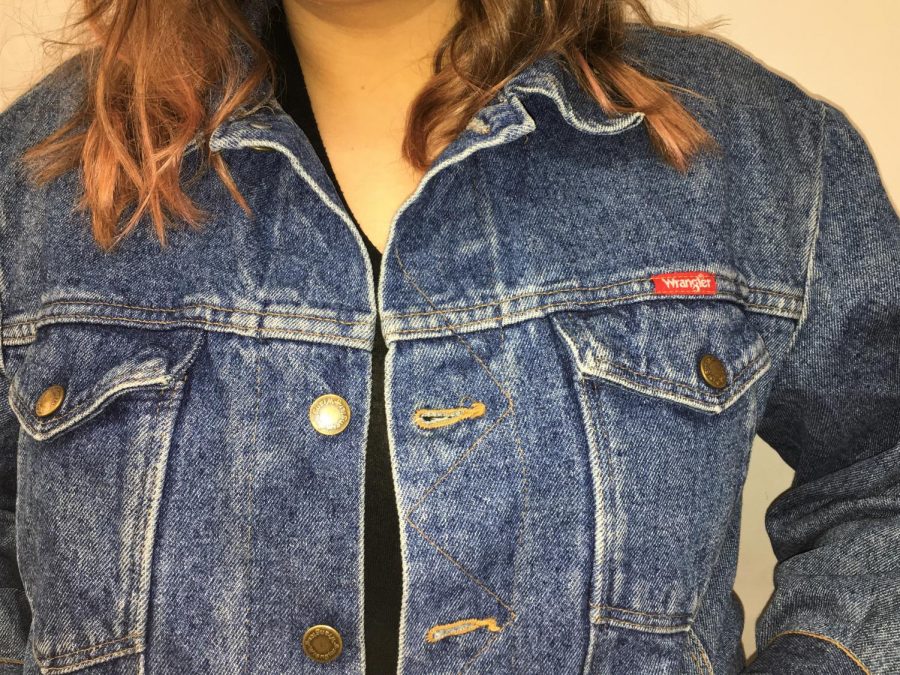 Originally expensive Wrangler jean jacket, sold for $9.95 at thrift store in Canada.