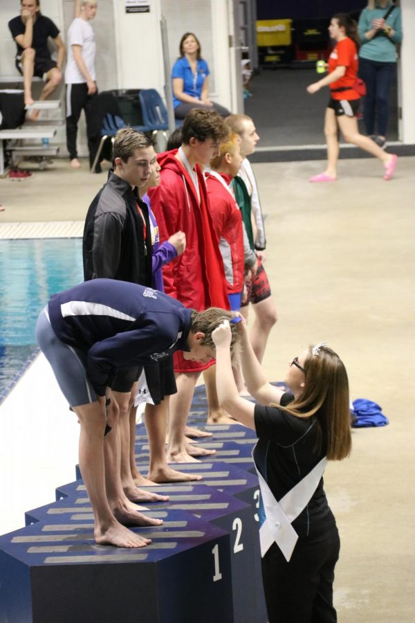 Matt King on the podium after winning an event at state in Federal Way