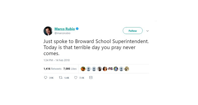 One of Marco Rubio's tweets.