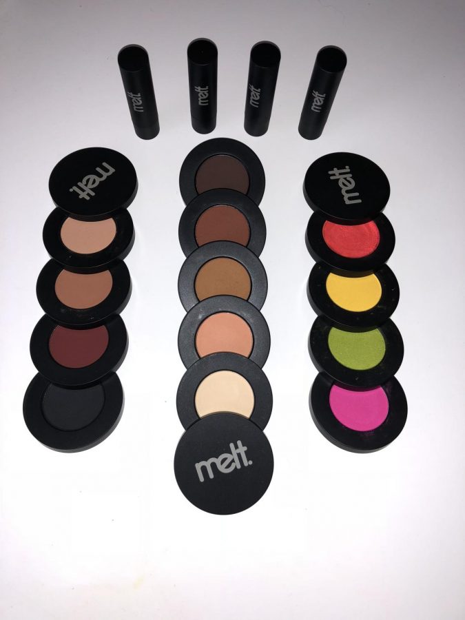 An array of eye shadow colors from Melt.