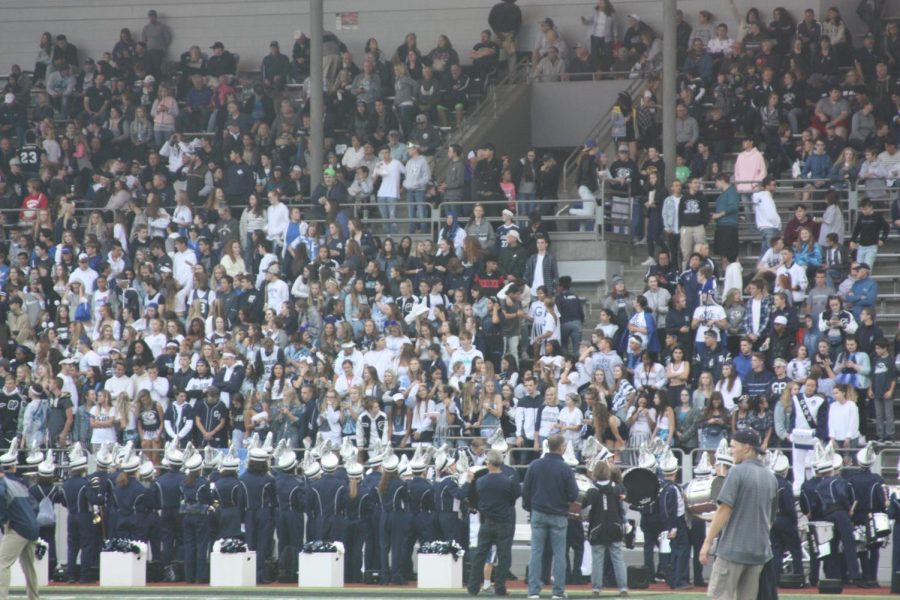 GP Students and parents at Veteran's Memorial Stadium.
