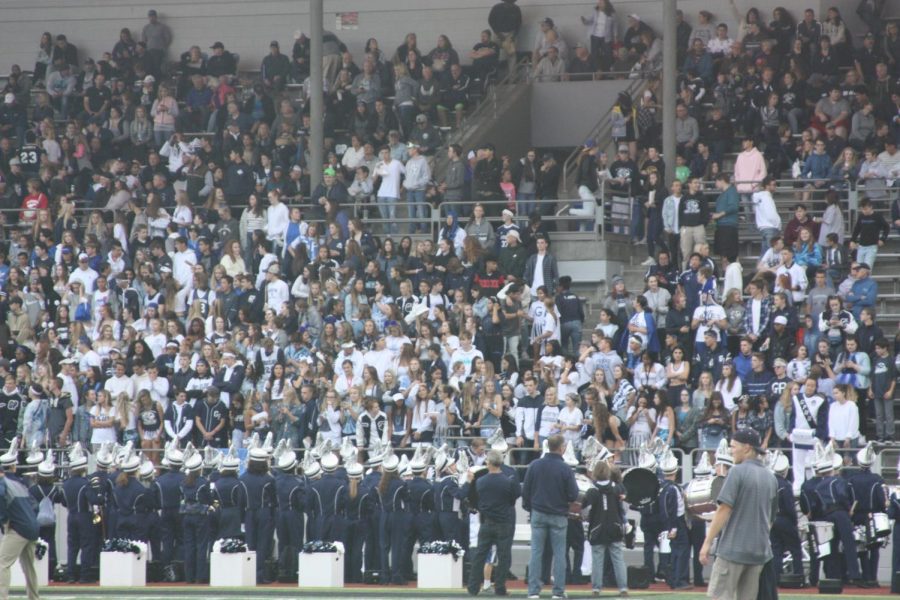 GP Students and parents at Veterans Memorial Stadium.