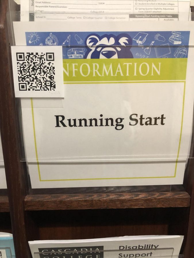 Running Start information along with a QR code.