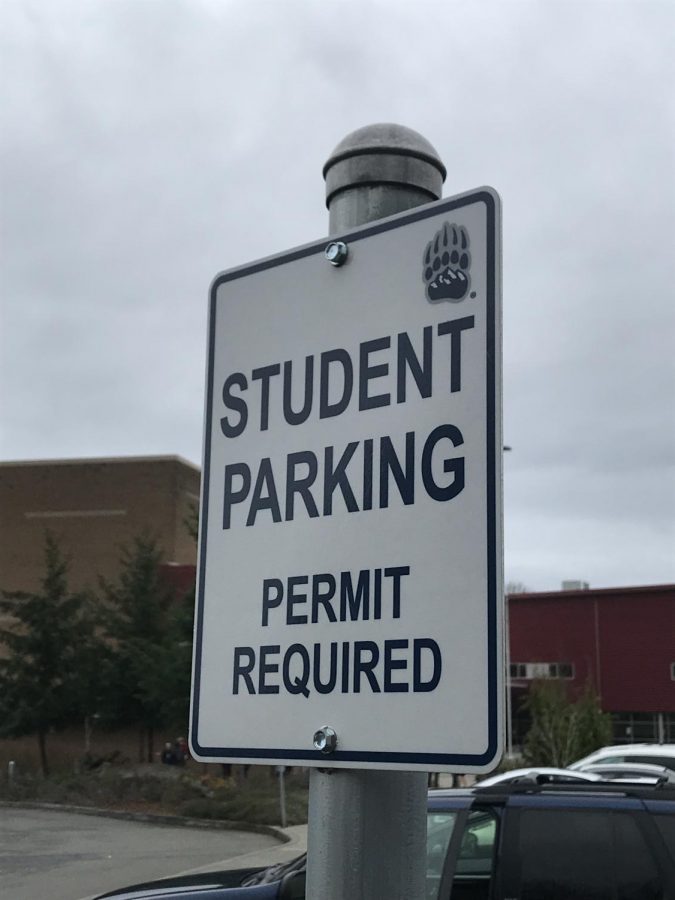Posted at each student parking lot, these signs fail to prevent parents from entering the student lots. 