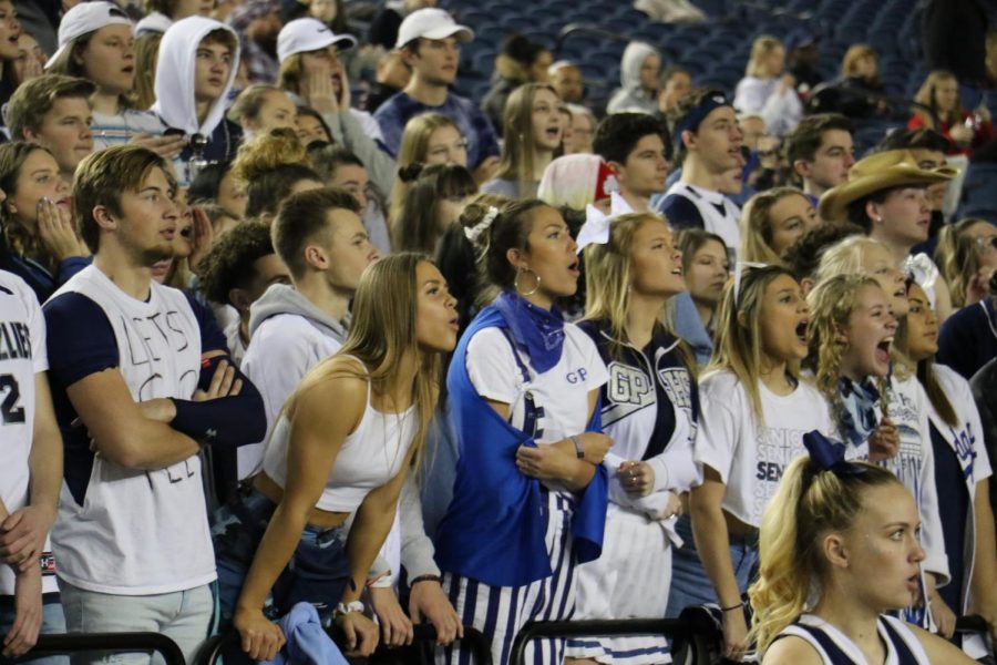 Glacier peak students packed the stands to cheer on the boys basketball team