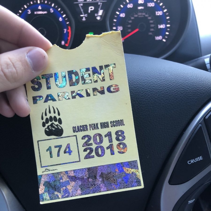 One of the new parking passes.
