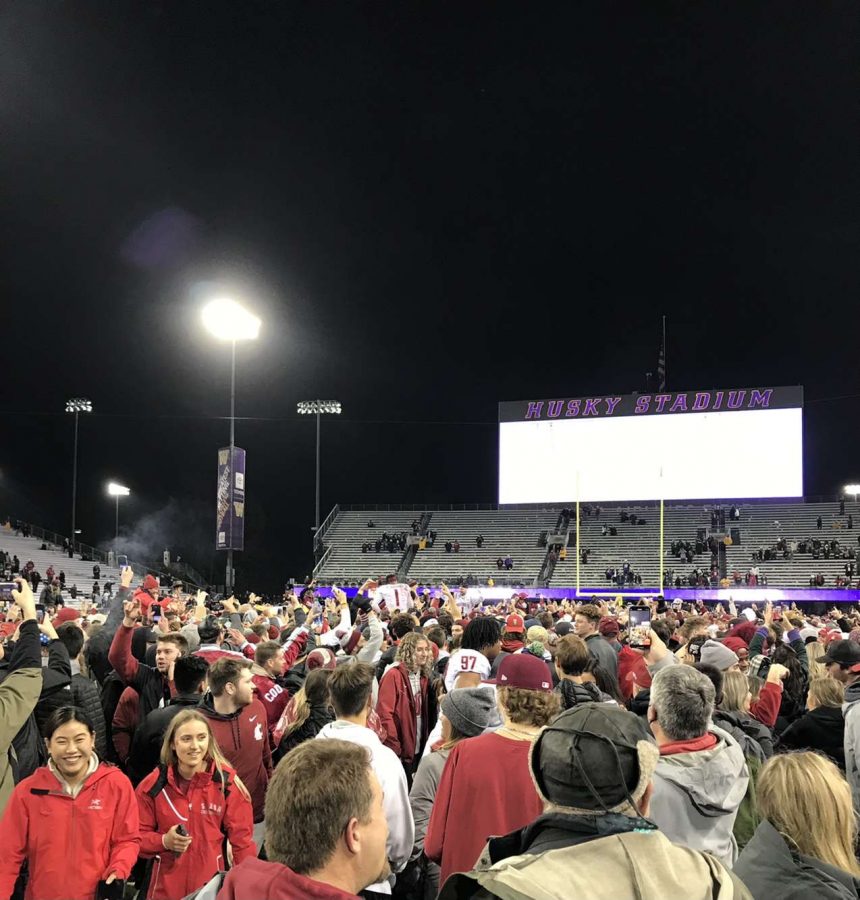 WSU's fans stormed the field after knocking off Washington