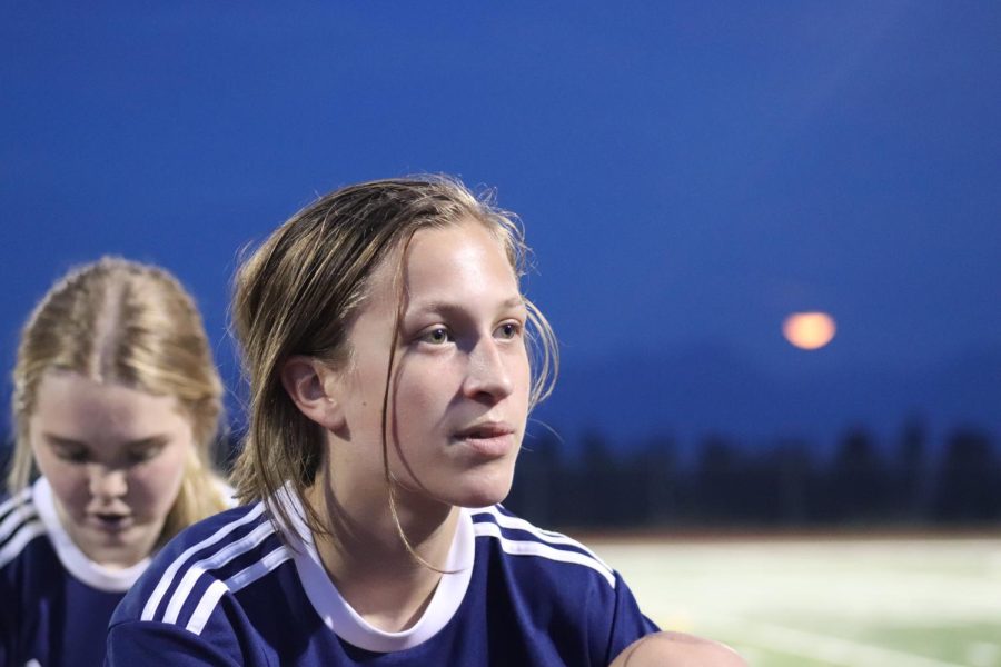 Amelia at a game playing for the Glacier Peak girls JV team in October of 2021