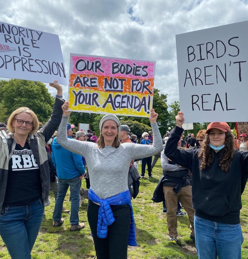 Protesters at the local rally at Cal Anderson Park in Seattle on May 21.