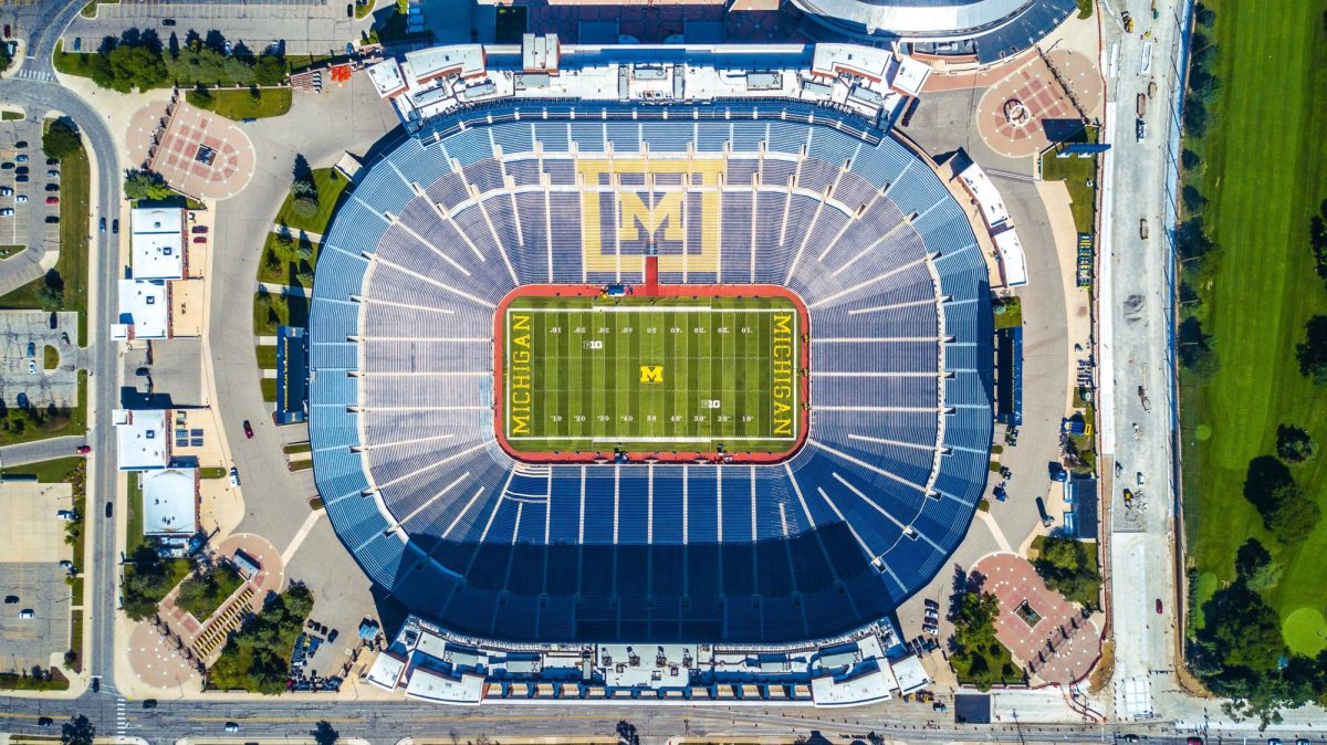 The+107%2C000+seats+in+Michigan+Stadium+were+emptied+as+fans+stormed+the+field+after+the+Wolverines+beat+Ohio+State