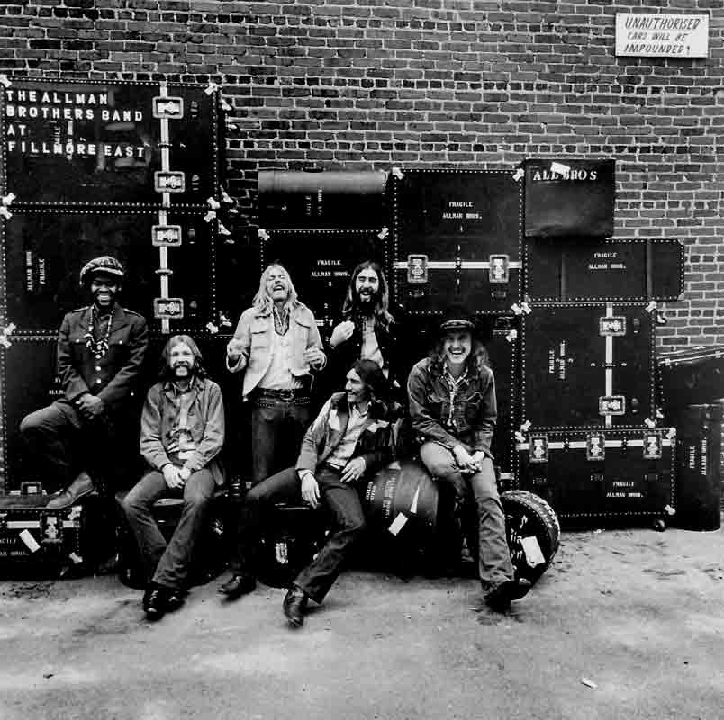 Cover Photo for The Allman Brothers Band's At Fillmore East on Capricorn Records 1971 taken by Jim Marshall